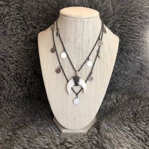boho hand made horn necklace